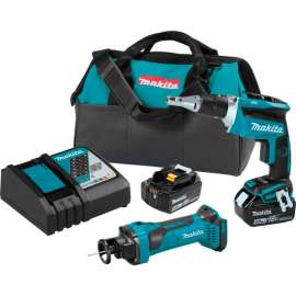 Makita LXT Cordless 2-Pc. Combo Kit, 5.0Ah, 18V, Lithium-Ion, Cut Out Tool