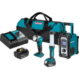 Makita LXT Cordless Emergency Preparedness 3-Pc. Combo Kit, 5.0Ah, 18V, Lithium-Ion