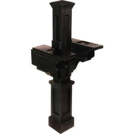 Mayne Rockport Double Mailbox Post 5811-B - 56"H Black