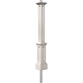 Mayne Signature White Lamp Post With Mount, 10"L x 10"W x 90"H