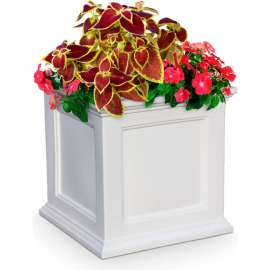 Mayne Fairfield 28" x 28" Square Patio Planter, White