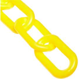 Mr. Chain Heavy Duty Plastic Chain Barrier, 2"x25'L, Yellow