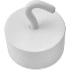 Master Magnetics Neodymium Magnetic Hook, 61 Lbs. Pull, White Enamel Paint Finish