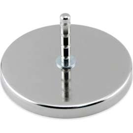 Master Magnetics Ceramic Hang-It Magnet RB100POST with Attached Grooved Post 200 Lbs. Pull Chrome