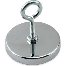 Master Magnetics Neodymium Hang-It Magnet RB50EBNEO with Attached Eyebolt 90 Lb. Pull Chrome Plating