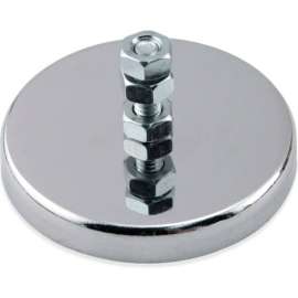 Master Magnetics Ceramic Mount-It Magnet RB70B3N with Attached Screw and Nuts 65 Lbs. Pull Chrome