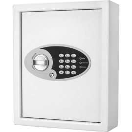 Barska AX12658 48 Keys Keypad Wall Key Safe 12"W x 4"D x 14-1/4"H, White, Steel