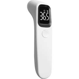 Non-Contact Infrared Forehead Thermometer with Digital LED Display, White