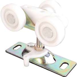 Prime-Line N 6848 Door Roller, 1 in Dia Roller, 1-1/4 in W Roller, Steel, 3-Roller, Top Center Mounting