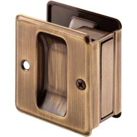Prime-Line N 7080 Pocket Door Passage Pull, Antique Brass
