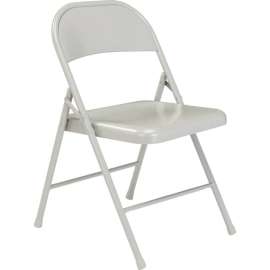 Interion Folding Chair, Steel, Gray
