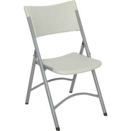 Interion Folding Chair With Mid Back, Resin, Light Gray