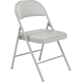 Interion Folding Chair, Vinyl, Gray