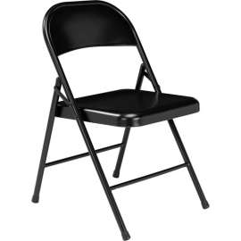 Interion Folding Chair, Steel, Black