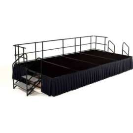 NPS - Black Carpet 12'L x 8'W x 24"H Stage Packadge with Box Pleat Black Skirting