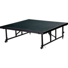NPS - Transfix Black Carpet 48"L x 48"W x 24" to 32"H Portable Stage
