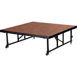 NPS - Transfix Brown Hardboard 48"L x 48"W x 24" to 32"H Portable Stage