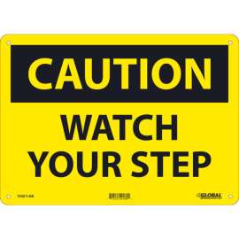 Global Industrial; Caution Watch Your Step, 10x14, Aluminum