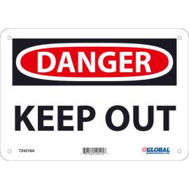 Global Industrial Danger Keep Out, 7x10, Aluminum
