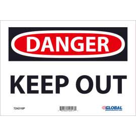 Global Industrial Danger Keep Out, 7x10, Pressure Sensitive Vinyl
