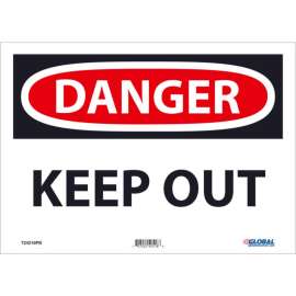 Global Industrial Danger Keep Out, 10x14, Pressure Sensitive Vinyl
