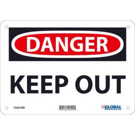 Global Industrial Danger Keep Out, 7x10, Rigid Plastic