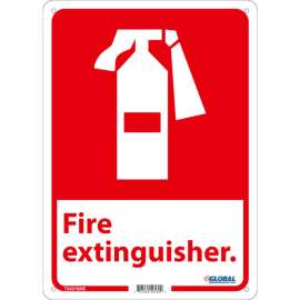 Global Industrial Fire Extinguisher Sign, 14x10, Aluminum