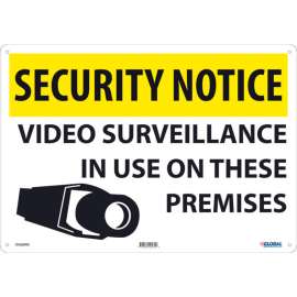 Global Industrial Security Notice Video Surveillance In Use, 14x20, Rigid Plastic