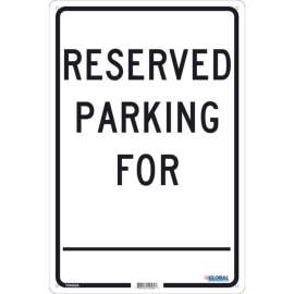 Global Industrial Reserved Parking For, 18x12, .040 Aluminum
