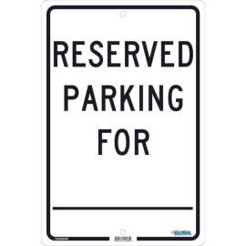 Global Industrial Reserved Parking For, 18x12, .063 Aluminum