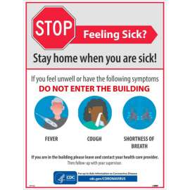 Stay Home When You Are Sick Poster, 18" X 24", Synthetic paper
