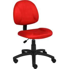 Boss Deluxe Posture Chair - Microfiber - Mid Back - Red