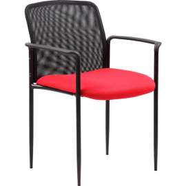 Boss Stackable Mesh Guest Chair - Red