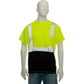 OccuNomix Class 2 Classic Black Bottom T-Shirt with Pocket Yellow, 2XL, LUX-SSETPBK-Y2X