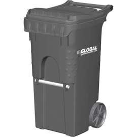 Global Industrial Mobile Trash Container, 35 Gallon Gray