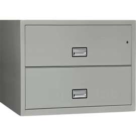 Phoenix Safe Lateral 38" 2-Drawer Fire and Water Resistant File Cabinet, Light Gray - LAT2W38LG