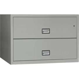 Phoenix Safe Lateral 44" 2-Drawer Fire and Water Resistant File Cabinet, Light Gray - LAT2W44LG