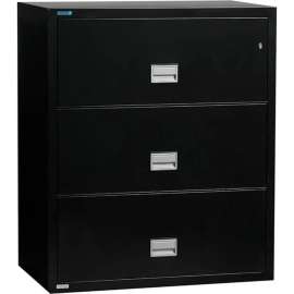 Phoenix Safe Lateral 31" 3-Drawer Fire and Water Resistant File Cabinet, Black - LAT3W31B
