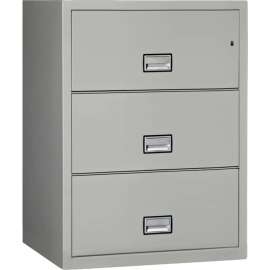 Phoenix Safe Lateral 31" 3-Drawer Fire and Water Resistant File Cabinet, Light Gray - LAT3W31LG