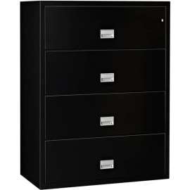 Phoenix Safe Lateral 38" 4-Drawer Fire and Water Resistant File Cabinet, Black - LAT4W38B