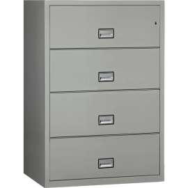 Phoenix Safe Lateral 38" 4-Drawer Fire and Water Resistant File Cabinet, Light Gray - LAT4W38LG