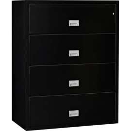 Phoenix Safe Lateral 44" 4-Drawer Fire and Water Resistant File Cabinet, Black - LAT4W44B