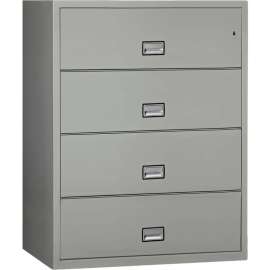 Phoenix Safe Lateral 44" 4-Drawer Fire and Water Resistant File Cabinet, Light Gray - LAT4W44LG