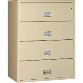Phoenix Safe Lateral 44" 4-Drawer Fire and Water Resistant File Cabinet, Putty - LAT4W44P