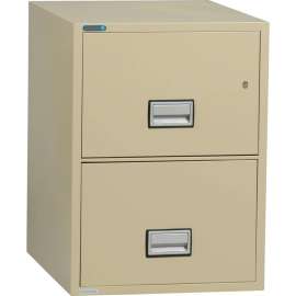 Phoenix Safe Vertical 25" 2-Drawer Legal Fire and Water Resistant File Cabinet, Putty - LGL2W25P