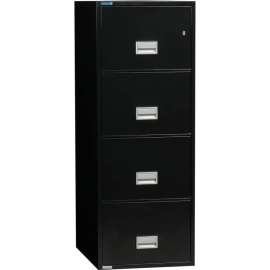 Phoenix Safe Vertical 25" 4-Drawer Legal Fire and Water Resistant File Cabinet, Black - LGL4W25B