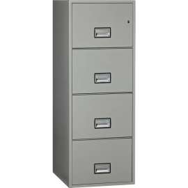 Phoenix Safe Vertical 25" 4-Drawer Legal Fire and Water Resistant File Cabinet, Lt Gray - LGL4W25LG