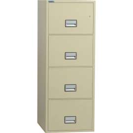 Phoenix Safe Vertical 25" 4-Drawer Legal Fire and Water Resistant File Cabinet, Putty - LGL4W25P