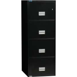 Phoenix Safe Vertical 31" 4-Drawer Legal Fire and Water Resistant File Cabinet, Black - LGL4W31B