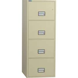 Phoenix Safe Vertical 31" 4-Drawer Legal Fire and Water Resistant File Cabinet, Putty - LGL4W31P